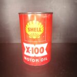 SHELL X-100 Motor Oil Öldose Öl Dose Ölkanne – Bild 3