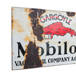 Mobiloil Gargoyle Emailschild Mobil Oil Porzellan Emaileschild Schild – Bild 11