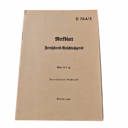 Merkblatt Fernschreib Anschlussgerät