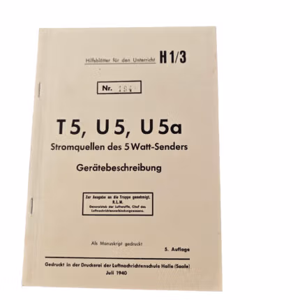 T5 U5 U5a Stromquellen des 5 Watt Senders Gerätebeschreibung