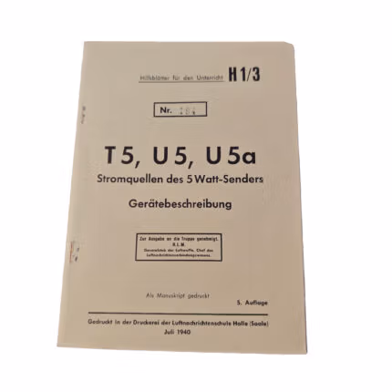 T5 U5 U5a Stromquellen des 5 Watt Senders Gerätebeschreibung