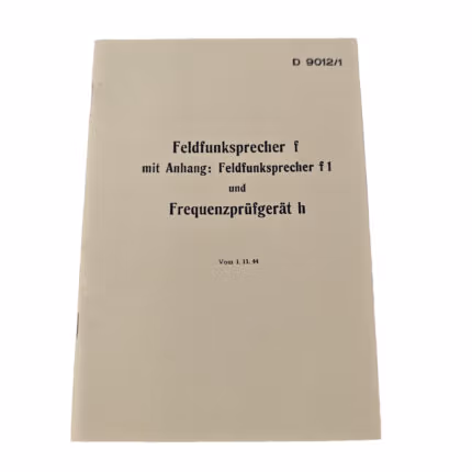 Feldfunksprecher f mit Anhang Feldfunksprecher f1 und Frquenzprüfgerät h
