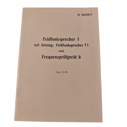 Feldfunksprecher f mit Anhang Feldfunksprecher f1 und Frquenzprüfgerät h