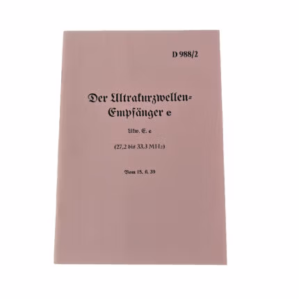 Der Ultrakurzwellen Empfänger e Ufw. E. e.