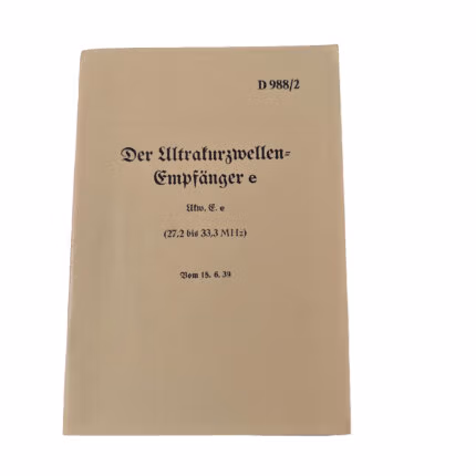 Der Ultrakurzwellen Empfänger e Ufw. E. e.