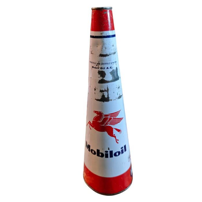 Alte Öldose Mobiloil HD Motoröl Pegasus Tankstelle Ölkanne – Bild 5
