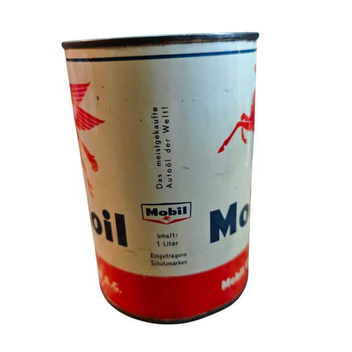 Alte Öldose Mobiloil HD Motoröl Pegasus Tankstelle Ölkanne Oil Tin Can Gas Service – Bild 5