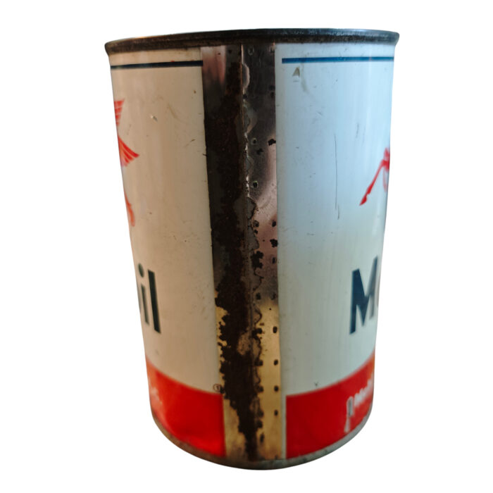 Alte Öldose Mobiloil HD Motoröl Pegasus Tankstelle Ölkanne Oil Tin Can Gas – Bild 3