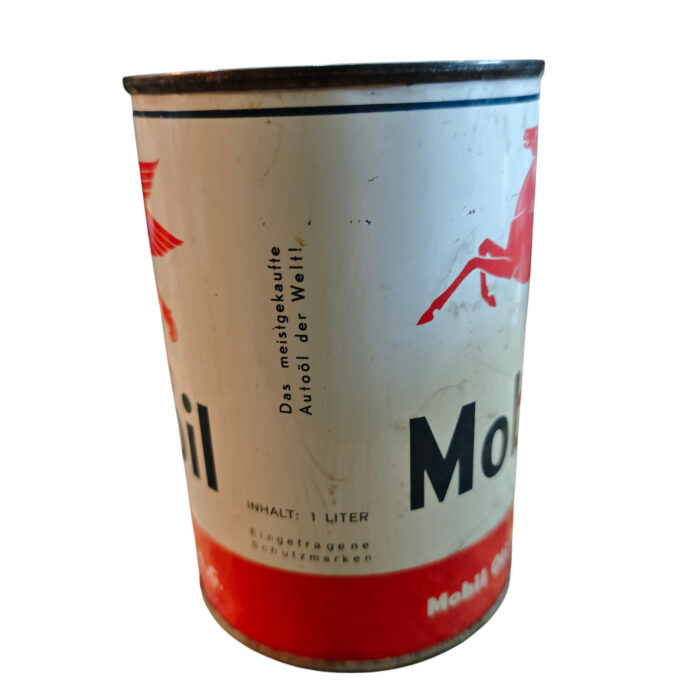 Alte Öldose Mobiloil HD Motoröl Pegasus Tankstelle Ölkanne Oil Tin Can Gas – Bild 5