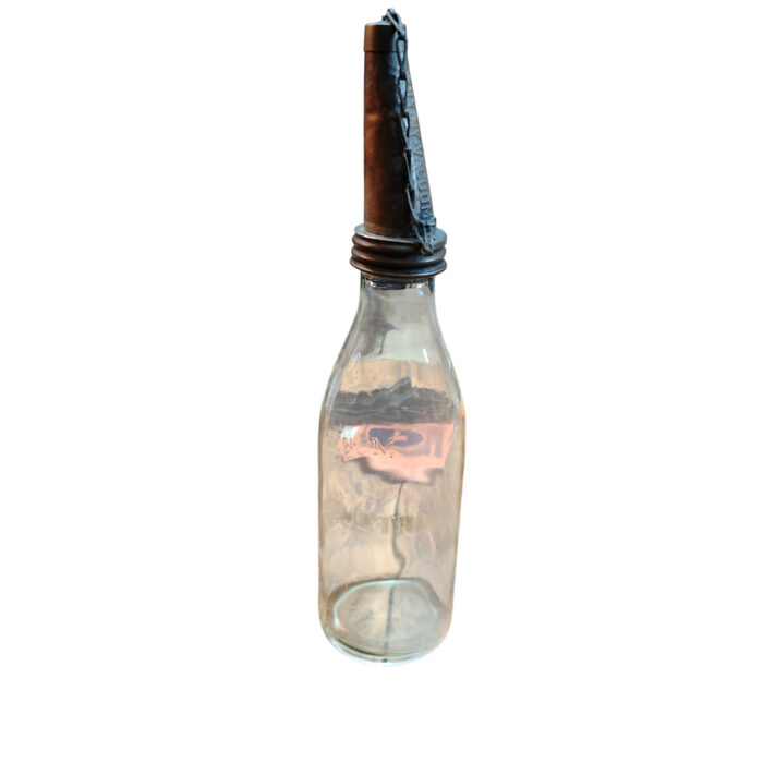 Alte Öldose GARGOYLE Mobiloil Glasflasche Ausgießer Motoröl Tankstelle Ölkanne Oil Tin Can Gas Service – Bild 1