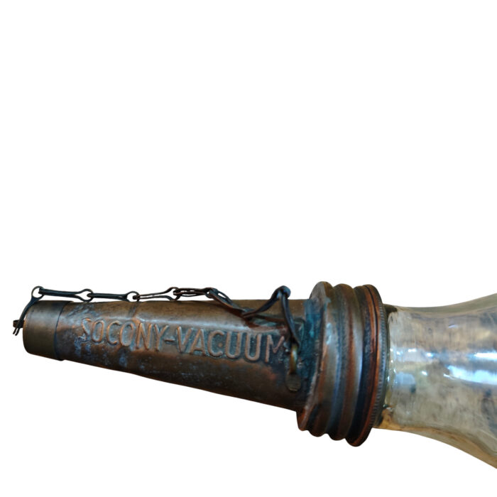 Alte Öldose GARGOYLE Mobiloil Glasflasche Ausgießer Motoröl Tankstelle Ölkanne Oil Tin Can Gas Service – Bild 6